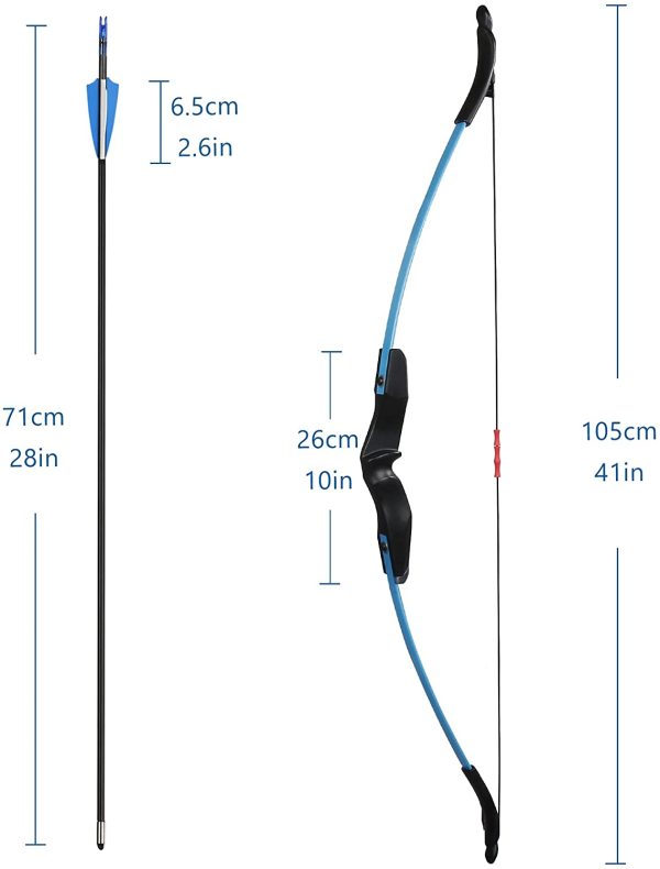 The7boX Set Arco e Frecce Ricurvi per Giovane Tiro con l'arco Allenamento per Principianti Sport All'aperto - immagine 4
