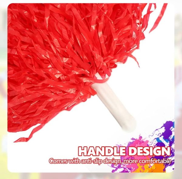 6Pcs Cheerleading Pom Poms Cheerleader Sport Party Dance Accessori Mantello Fiori Pompoms Cheers -7 Colori - immagine 4