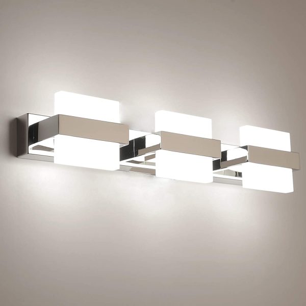 Applique da Bagno LED 3 Luce Lampada Specchio Bagno Luce per Trucco 18W Bianco Neutro 4000K 1150LM 50CM