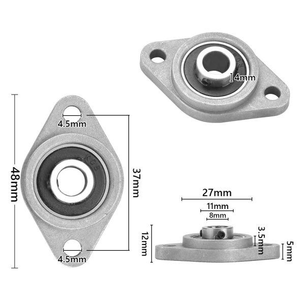 XAVSWRDE 6 Pezzi Cuscinetti a Sfera con Supporto Cuscinetti 8MM Cuscinetti a Sfera con Blocco di Supporto Cuscinetti a Sfera con Asse Supporto per Cuscinetti a Sfera Lega di Zinco Autoallineanti - immagine 7