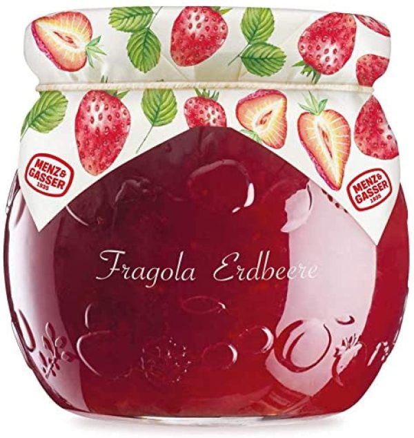 Menz&Gasser Edel Confettura Extra di Fragole 55%, con Frutta di Alta Qualit??, 1 Vaso x 620 g