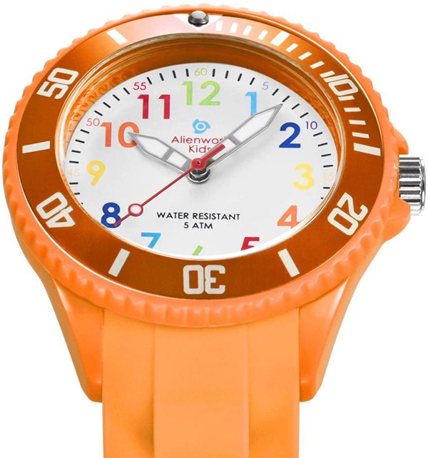 Alienwork Kids Orologio di Apprendimento Bambini Ragazzi Ragazze Tempo di Apprendimento Impermeabile 5 ATM