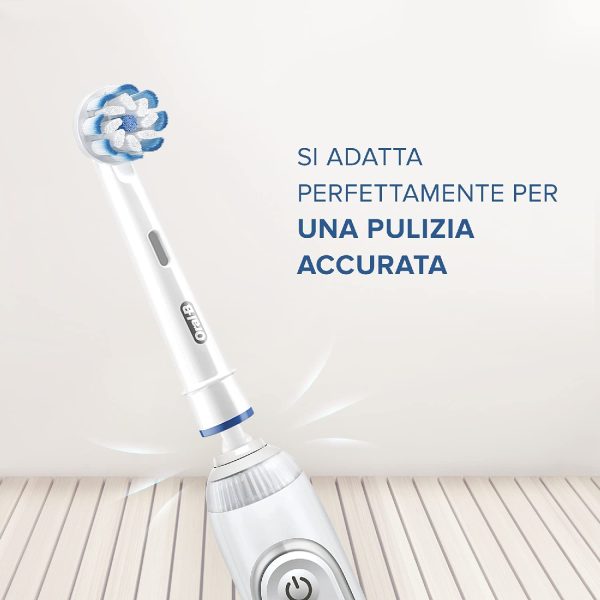 Oral-B Sensitive Clean Testine Spazzolino Elettrico, Confezione da 12 pezzi, Clean & Clare, Pacco adatto alla buca delle lettere, Bianco - immagine 3