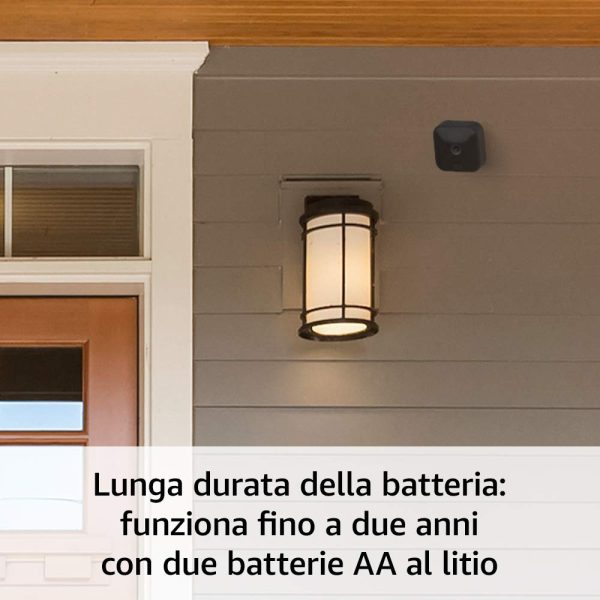 Blink Outdoor, Videocamera di sicurezza in HD, senza fili, resistente alle intemperie, batteria autonomia 2 anni, rilevazione movimento, compatibile con Alexa | 1 videocamera - immagine 2