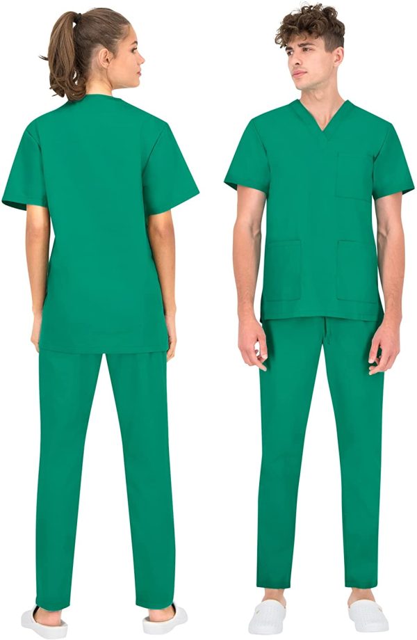 B-well Colombo Divisa Sanitaria Donna e Uomo | Uniforme Sanitaria Donna e Uomo Unisex Set con Casacca e Pantalone | Divise Sanitarie | Tessuto Spesso - immagine 2