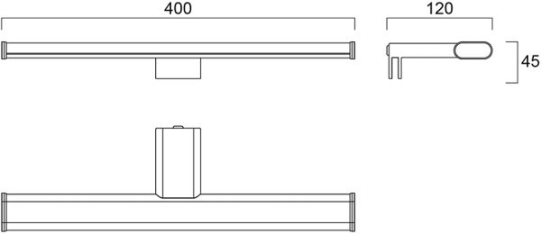 Sylvania - Faretto LED sottile per specchio (fissaggio a innesto, a vite o a clip), 6 W, 540 lm, 840 = 4000 K, IP44, cromato con cavo di collegamento