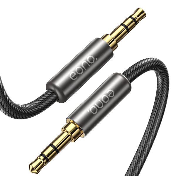 Amazon Brand - Eono 1m Cavo Aux 3,5mm to 3,5mm Cavo Audio Jack in Nylon Maschio a Maschio per Cuffie, iPhone, Home Stereo, iPad, iPod, Smartphone, Laptop, Autoradio, MP3, Tablet, Echo Dot, 3,3ft - immagine 2