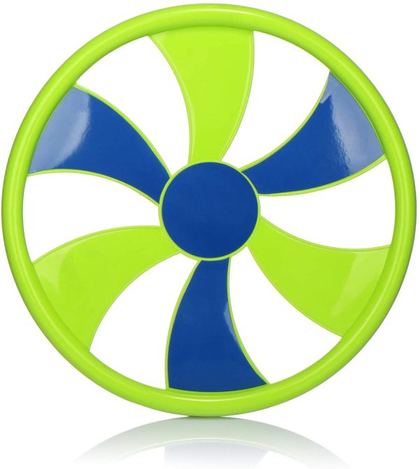 com-four® 2X Frisbee per Bambini e Adulti - Lancio del Disco - Disco Frisbee con Cui Giocare - 30 cm Disco Volante [la Selezione Varia] (2 Pezzi - Verde/Blu) - immagine 5