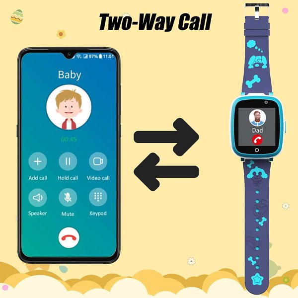 Orologio Intelligente Bambini con 6 Giochi, Smart Watch Phone per Bambini Musica MP3, Orologio Intelligente Bambini con Telefono Allarme Camera/Controllo dei genitori,3-12 Ys Regalo Bambini - immagine 5