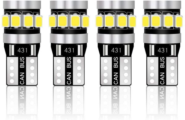 4pcs lampadine W5W t10 led canbus luce targa 6000k no error Auto Lampada 194 168 12 Leds 2835SMD 12V per luce di posizione,Interior Segnale, Cupola, Cruscotto Bianco - immagine 3