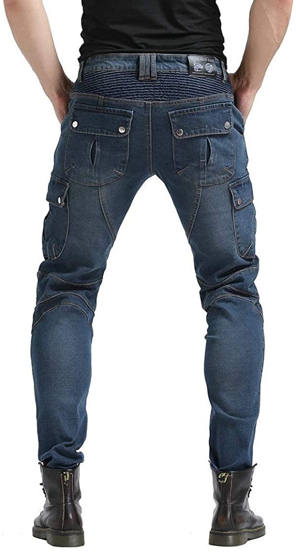 CBBI-WCCI Uomo Moto Biker Jeans Rinforzato Protezione Pantaloni Linning Includono Armature Motorcycle Pants - immagine 7