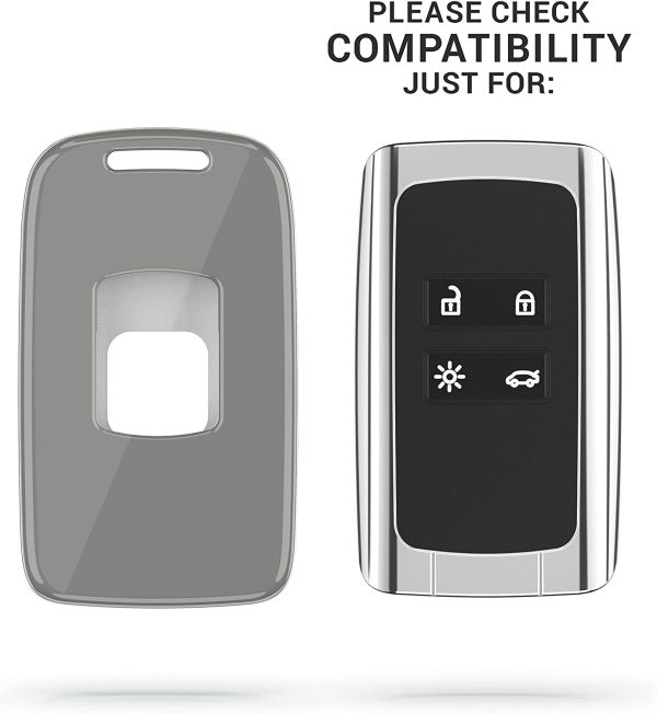 kwmobile Cover copri-chiave compatibile con Renault con 4 tasti Smart Key (solo Keyless Go) - Guscio protettivo chiavi auto copertina in plastica rigida