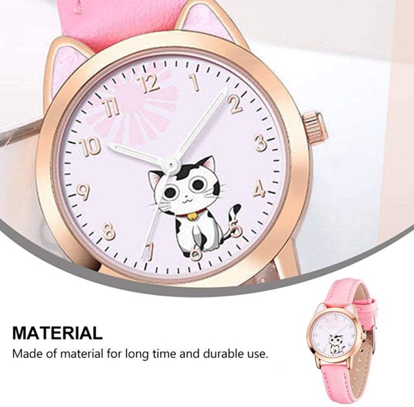 VILLCASE - Orologi per Bambini, con Motivo a Gatto, in Pelle, Stile Casual, Idea Regalo - immagine 7