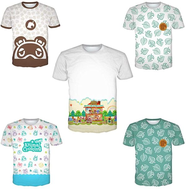 Uomo T-Shirt, 3D Animal Crossing Stampa Unisex Maglietta, Allentata Girocollo, Femmina Abbigliamento Sportivo Casual a Maniche Corte, Top Morbido e Confortevole - immagine 2