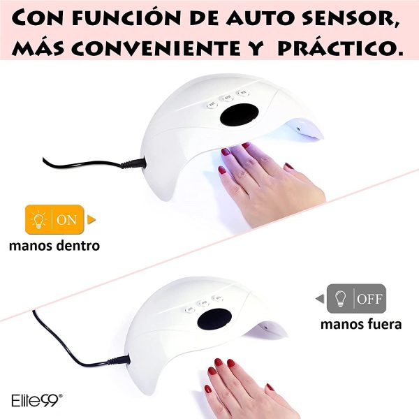 Elite99 Smalto Semipermanente per unghie Kit di Partenza in 6 coloris Gel 48 W LED Lampada UV Nail Dryer Soak Off Topcoat Basecoat Nail Art Tool Set di Adesivi per Manicure Set per Manicure - immagine 2