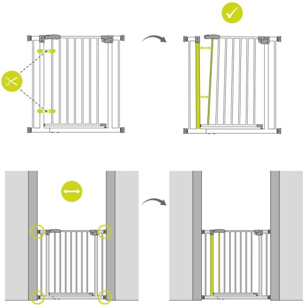 Hauck Cancelletto Di Sicurezza A Pressione Per Bambini, Bianco, 75 x 4 x 77 cm - immagine 6