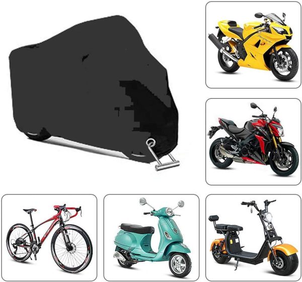 XXL Telo Coprimoto Impermeabile Universale, 190T Teli per Moto Coprimoto Vespa Anti-UV Antipolveri con Sacca e Lock Hole (245 * 105 * 125cm) - immagine 3