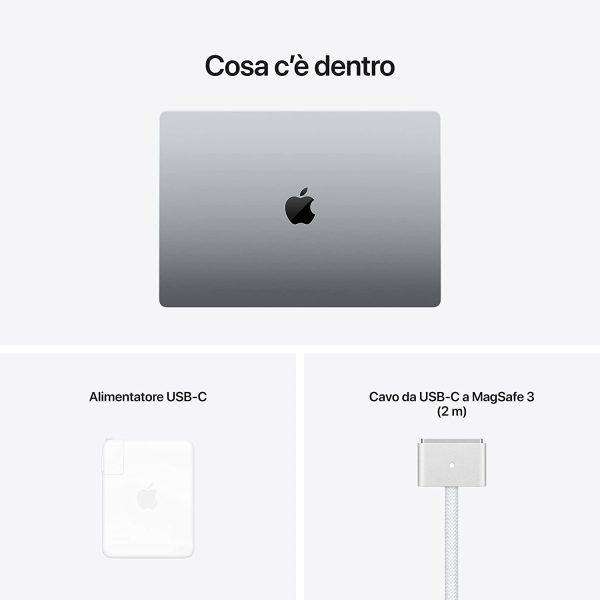 2021 Apple MacBook Pro (16", Chip Apple M1 Pro con CPU 10-core e GPU 16‑core, 16GB RAM, 1TB SSD) - Grigio siderale - immagine 5