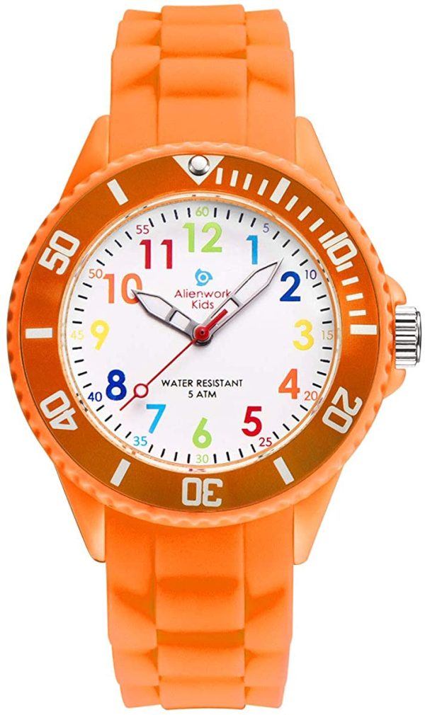 Alienwork Kids Orologio di Apprendimento Bambini Ragazzi Ragazze Tempo di Apprendimento Impermeabile 5 ATM - immagine 4