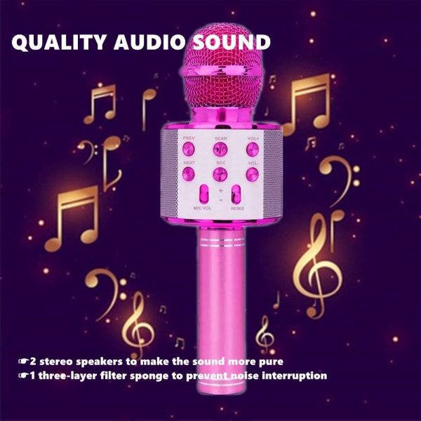 Microfono Karaoke Bluetooth con Altoparlante,Microfono Bluetooth,Microfoni Wireless Disco,Microfono Bambini Senza Fili Adulti, Portatile KTV Karaoke Player per Cantare per Android iOS Smartphone - immagine 3