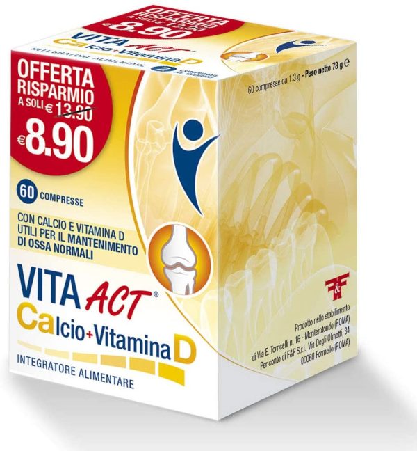 Linea ACT - Vita ACT Calcio + Vitamina D - Integratore Alimentare 60 compresse