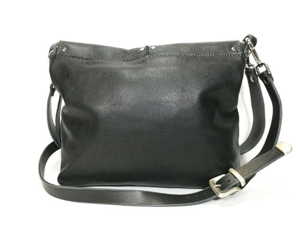 Borsa Donna in pelle nera a tracolla a spalla moda abbigliamento accessori donna made in italy - immagine 6