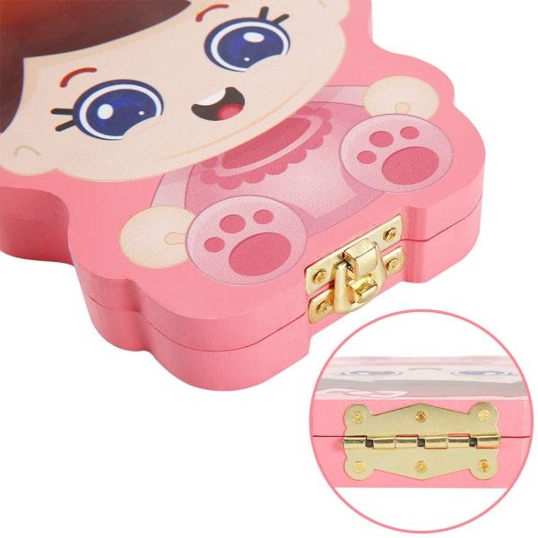 Dentini da Latte Salva Box per Bambini(italiano), Scatola Porta Dentini da Latte, Bambini in legno ricordo regalo, Accumulazione dei denti (Ragazza) - immagine 5