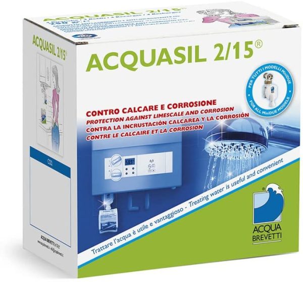 Acquasil 2/15 ricarica 1 kg anticorrosivo ed antincrostante pompe minidue PC104 acquabrevetti