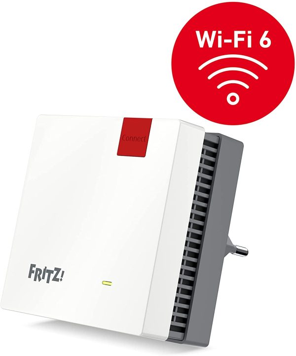 Fritz!Repeater 1200 AX International (Ripetitore Wi-Fi 6 Dual Band: 5 GHz (fino a 2.400 MBit/s) e 2,4 GHz-Band (info a 600 MBit/s), Porta LAN Gigabit ultraveloce, interfaccia in italiano - immagine 2