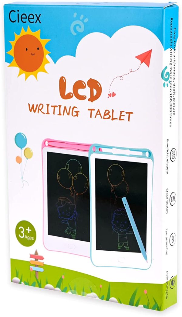 Tavoletta per Scrittura LCD, 2 Pezzi Tavoletta Grafica Bambini da 8 Pollici, Lavagnetta Cancellabile Bambini con Pulsante di Cancellazione Bloccabile, Regalo per Bambini - immagine 2