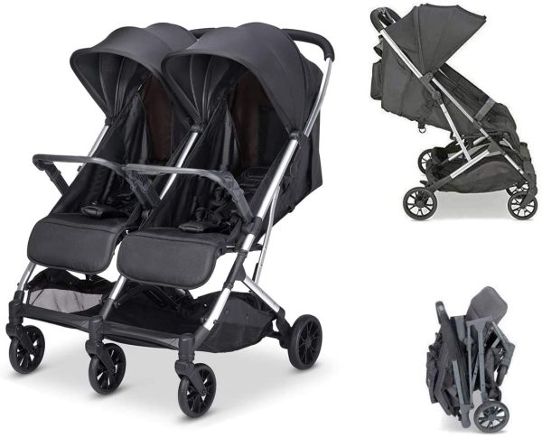 Babify Twin Air Passeggino gemellare leggero e compatto, omologato fino a 22 kg, Soft Grey - immagine 2