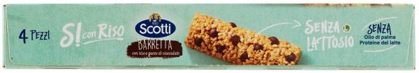 Si con Riso - Barrette Cereali con Riso e Gocce di Cioccolato Senza Lattosio - Snack Senza Olio di Palma - 4 Barrette - immagine 5