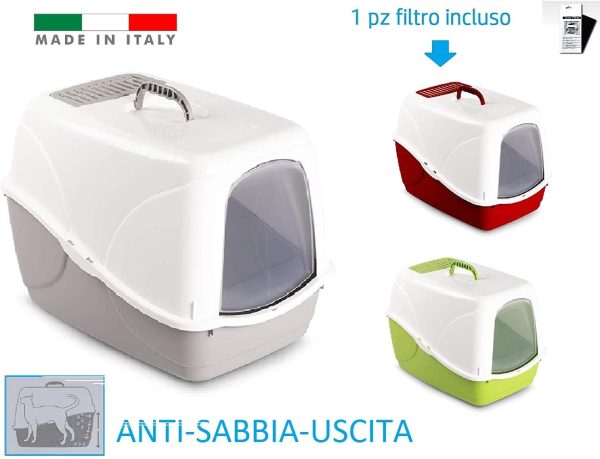 BPS PET SHOP LETTIERA Gatto Chiusa 54x38.5x38cm Colore Casuale??con Tappetino Lettiera Colore Casuale??, LETTIERA Chiusa, LETTIERA per Gatti IGIENE E TOELETTATURA - immagine 5