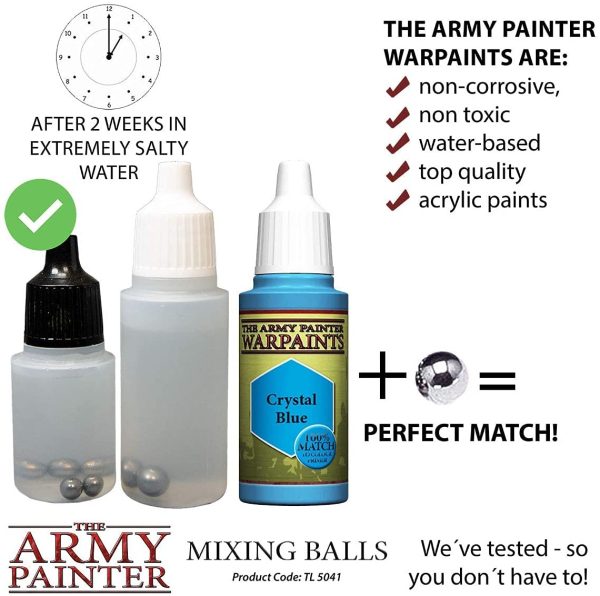 The Army Painter | Mixing Balls | 100 Sfere in Acciaio Inox | Palline per Miscelare Colori Acrilici | Per Pittura di Modelli in Miniatura per Roleplaying - immagine 2