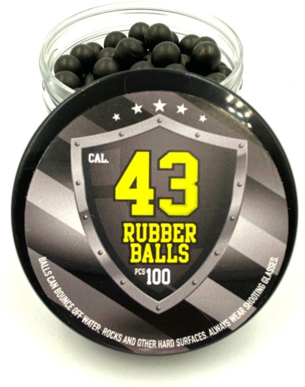 SSR 100 x Hard Rubber Balls Paintballs Reballs Powerballs 43 Cal. T4E RAM Gomma Palline M2 Calibro