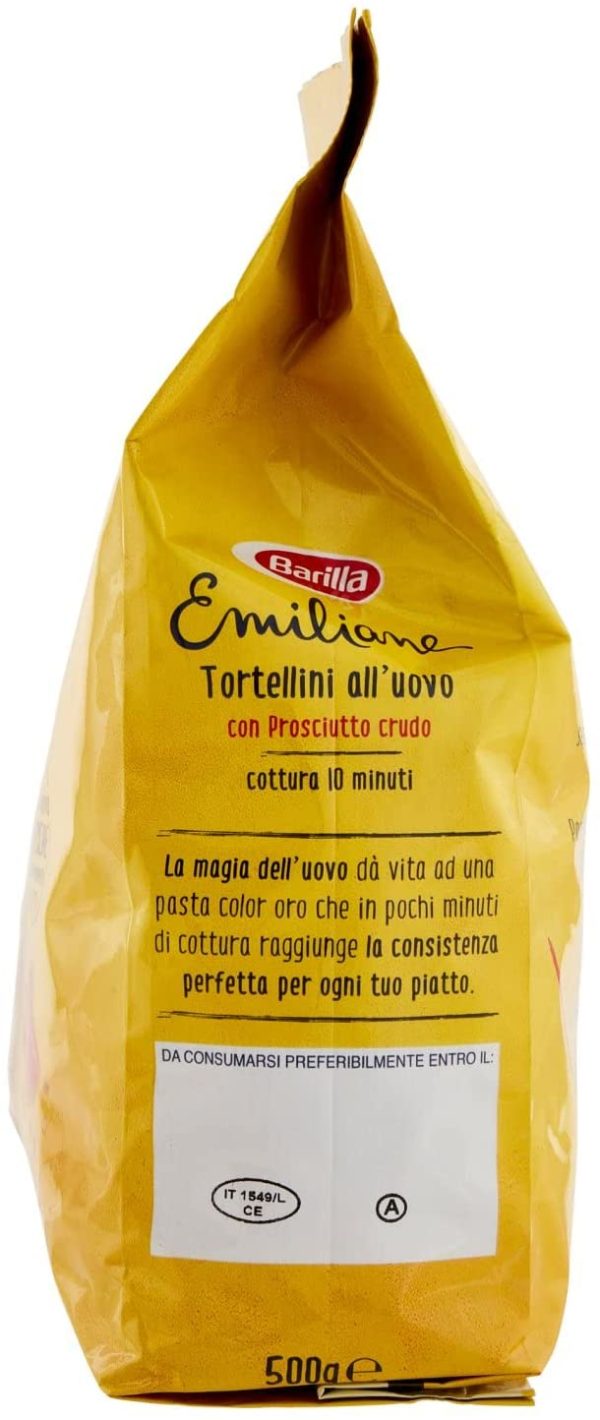 Barilla Pasta all'Uovo Ripiena Le Emiliane Tortellini con Prosciutto Crudo, 500 g