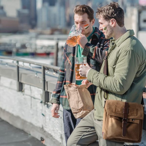 Wind Took Borsa a Tracolla Uomo Borse Messenger Uomo Vintage Tela Borse a Spalla per Ufficio Viaggio Lavoro Scuola e Vita Quotidiana Blu - immagine 5