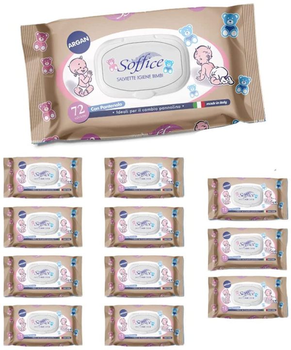 Soffice Salviette Baby Argan con Tappo 12 confezioni x 72 salviette - 370 g - immagine 3