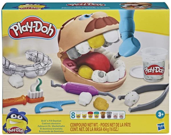 Hasbro Play-Doh Dottor Trapanino, Giocattolo per Bambini dai 3 Anni in Su, con 8 Barattoli di Composto Modellabile, Colori Assortiti Atossici - immagine 2