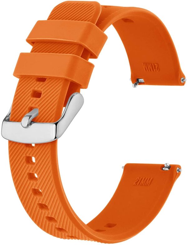 BISONSTRAP Cinturino 18mm 19mm 20mm 21mm 22mm, Cinturini per Orologio in Silicone a Sgancio Rapido per Uomo Donna - immagine 2