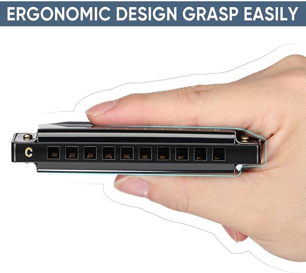 Asmuse Armonica diatonica a 10 fori, 20 toni, chiave di C Blues bocca organo,armonica a bocca, armonica per adulti, principianti, professionisti e studenti (Per i principianti) - immagine 2