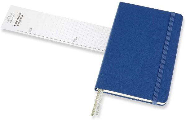 Classic Notebook, Taccuino con Pagine Bianche e a Righe, Copertina Rigida in Cotone Canvas e Chiusura ad Elastico, Formato Medium 11,5 x 18 cm, Colore Blu Lapis, 144 Pagine - immagine 4