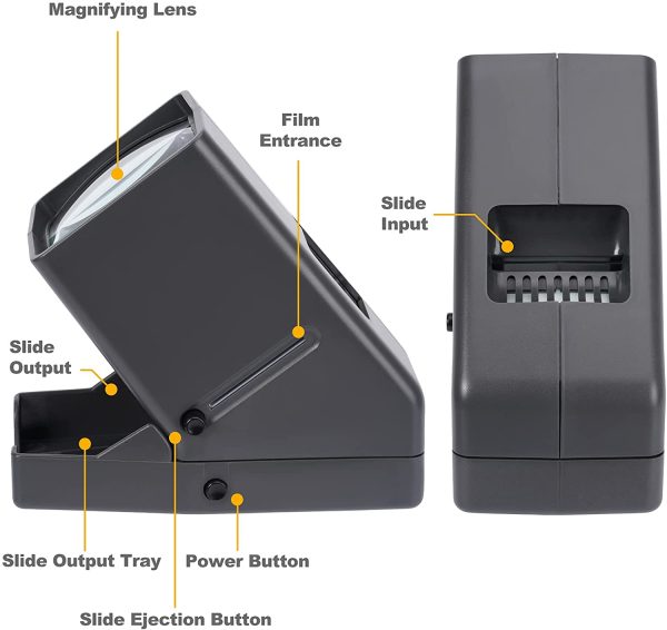 Proiettore di diapositive e negativi da 35mm, illuminata a LED con Ingrandimento 3X - immagine 4