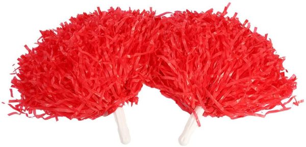 6Pcs Cheerleading Pom Poms Cheerleader Sport Party Dance Accessori Mantello Fiori Pompoms Cheers -7 Colori - immagine 6