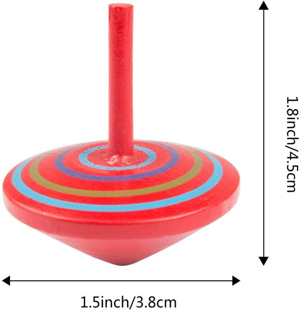Comius Trottola in Legno, 30 pezzi Trottole Legno Mini Giroscopio in Legno Colorati Artigianali Set per Bambini Giocattolo Partito - immagine 4