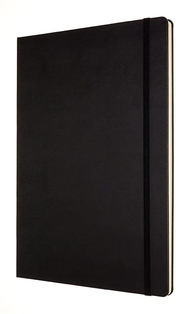 Classic Notebook, Taccuino con Pagine Bianche, Copertina Rigida e Chiusura ad Elastico, Formato A4 21 x 29.7 cm, Colore Nero, 192 Pagine - immagine 5