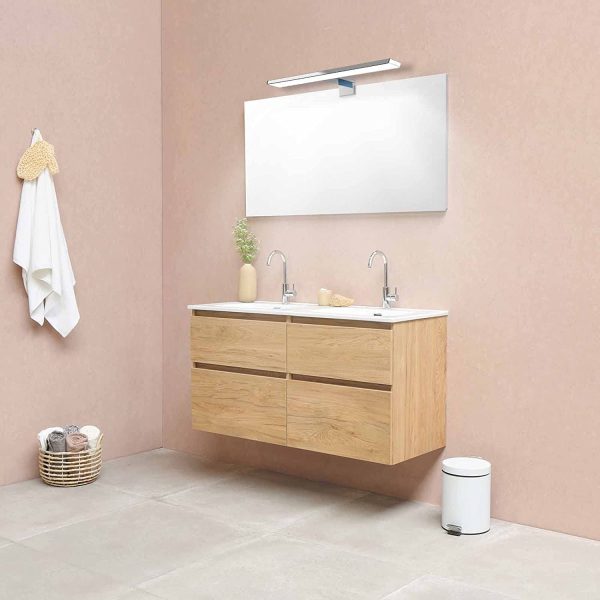 Lampada da Specchio Bagno 30 cm 7W 490LM 230V Bianco Freddo 3000K, Lampada da Bagno,IP44 Classe II,Morsetto su Specchio/Armadio/Illuminazione a Parete 300mm - immagine 6