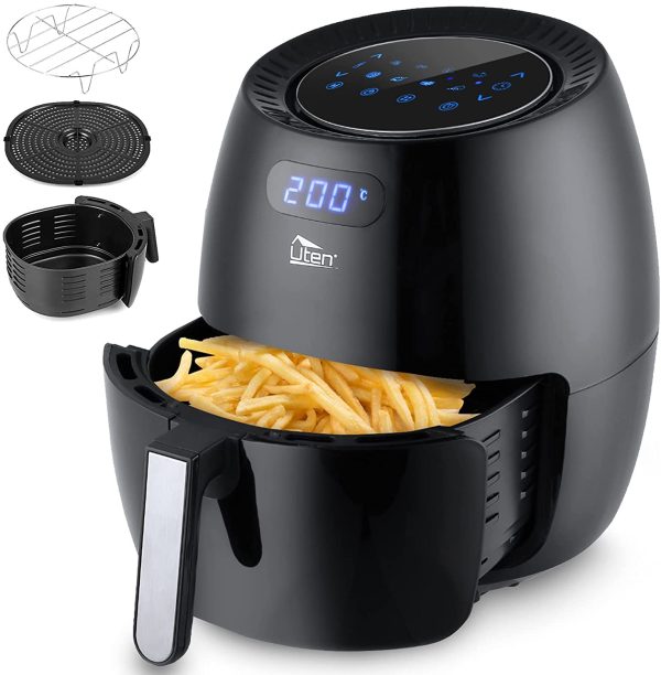 Friggitrice ad Aria 6,5 Litri,  Air Fryer XXL con 8 Programmi, Friggitrice ad Aria Calda Senza Olio, Display Digitale, Ricette PDF, Accessori Diversificati, Senza PFOA&BPA, 1800W. - immagine 9