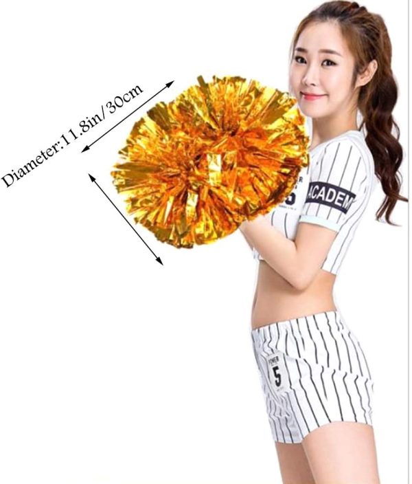 Xinlie PON PON in Plastica per Cheerleaders Cheerleading Pom Poms Pompon Cheerleader Mano Fiori Cheerleader Pompoms PON-PON Cheerleading Pompon Sport Danza Allegria Pompon di Plastica (4 Pezzi) - immagine 4