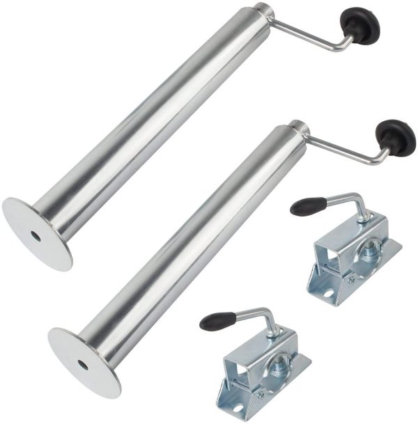 2X Supporti di Parcheggio per Sostegni per Rimorchio da,Compresi Staffa e Morsetto per rimorchio per Auto,Supporto per Rimorchio Altezza 480mm-690mm,Carico Utile 2T - immagine 3